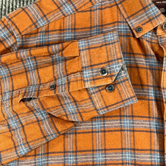 Johnston & Murphy Shirt Mens 2XL XXL Orange Plaid Long Sleeve Button Down Casual - Picture 6 of 14